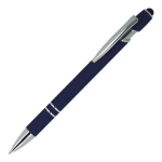 Stylo en aluminium recyclé avec clip robuste et encre bleue couleur bleu foncé