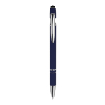 Stylo en aluminium recyclé avec clip robuste et encre bleue couleur bleu foncé deuxième vue