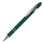 Stylo en aluminium recyclé avec clip robuste et encre bleue couleur vert foncé