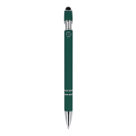 Stylo en aluminium recyclé avec clip robuste et encre bleue couleur vert foncé quatrière vue