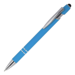 Stylo en aluminium recyclé avec clip robuste et encre bleue couleur bleu ciel