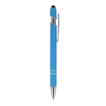 Stylo en aluminium recyclé avec clip robuste et encre bleue couleur bleu ciel cinquième vue
