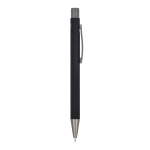 Stylo en aluminium recyclé à toucher doux et encre bleue couleur noir cinquième vue