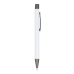 Stylo en aluminium recyclé à toucher doux et encre bleue couleur blanc cinquième vue
