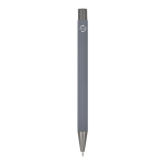 Stylo en aluminium recyclé à toucher doux et encre bleue couleur gris deuxième vue