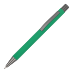 Stylo en aluminium recyclé à toucher doux et encre bleue couleur vert