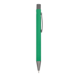 Stylo en aluminium recyclé à toucher doux et encre bleue couleur vert cinquième vue