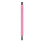 Stylo en aluminium recyclé à toucher doux et encre bleue couleur rose quatrière vue