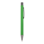 Stylo en aluminium recyclé à toucher doux et encre bleue couleur vert lime cinquième vue