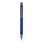 Stylo en aluminium recyclé à toucher doux et encre bleue couleur bleu foncé deuxième vue