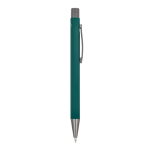 Stylo en aluminium recyclé à toucher doux et encre bleue couleur vert foncé cinquième vue