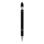 Stylo en aluminium recyclé avec clip robuste et encre noire couleur noir quatrière vue