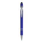 Stylo en aluminium recyclé avec clip robuste et encre noire couleur bleu deuxième vue