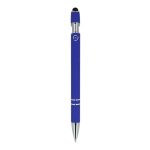 Stylo en aluminium recyclé avec clip robuste et encre noire couleur bleu quatrière vue