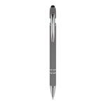 Stylo en aluminium recyclé avec clip robuste et encre noire couleur gris deuxième vue