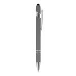 Stylo en aluminium recyclé avec clip robuste et encre noire couleur gris cinquième vue