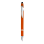 Stylo en aluminium recyclé avec clip robuste et encre noire couleur orange deuxième vue