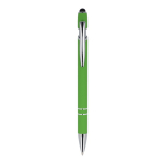 Stylo en aluminium recyclé avec clip robuste et encre noire couleur vert lime deuxième vue