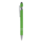 Stylo en aluminium recyclé avec clip robuste et encre noire couleur vert lime troisième vue