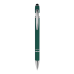 Stylo en aluminium recyclé avec clip robuste et encre noire couleur vert foncé deuxième vue