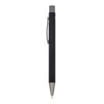 Stylo en aluminium au toucher doux, corps fin et encre noire couleur noir troisième vue