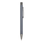 Stylo en aluminium au toucher doux, corps fin et encre noire couleur gris cinquième vue