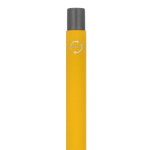 Stylo en aluminium au toucher doux, corps fin et encre noire couleur jaune sixième vue