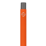 Stylo en aluminium au toucher doux, corps fin et encre noire couleur orange sixième vue