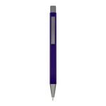 Stylo en aluminium au toucher doux, corps fin et encre noire couleur violet deuxième vue