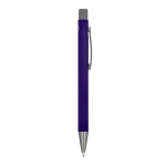 Stylo en aluminium au toucher doux, corps fin et encre noire couleur violet cinquième vue