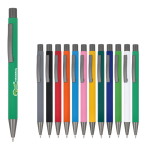 Stylo en aluminium au toucher doux, corps fin et encre noire