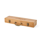 Set de barbecue dans un coffret en bambou avec ustensiles pour grill couleur naturel