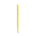 Stylo à bille rotatif en aluminium recyclé à encre noire couleur jaune vue frontale