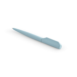 Stylo à bille rotatif en aluminium recyclé à encre noire couleur bleu pastel quatrième vue
