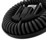 Câble en plastique recyclé tout-en-un avec charge rapide 60 W couleur noir vue détaillée