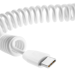 Câble en plastique recyclé tout-en-un avec charge rapide 60 W couleur blanc deuxième vue detaillée