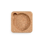 Set de sous-verres ronds en liège naturel fabriqué en Europe couleur naturel troisième vue frontale