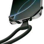 Lanière en nylon réglable pour suspendre votre téléphone couleur noir vue détaillée