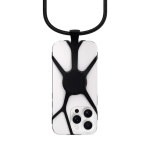 Lanière en nylon réglable pour suspendre votre téléphone couleur noir deuxième vue frontale