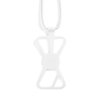Lanière en nylon réglable pour suspendre votre téléphone couleur blanc vue arrière