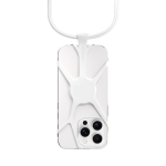 Lanière en nylon réglable pour suspendre votre téléphone couleur blanc deuxième vue frontale