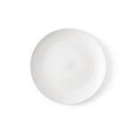 Assiette plate en céramique avec finition mate, fabriquée en Europe couleur blanc vue frontale