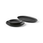 Assiette plate en céramique avec finition mate, fabriquée en Europe