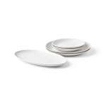 Assiette plate en céramique avec finition mate, fabriquée en Europe