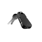 Chargeur portable porte-clés compact en plastique recyclé 1 000 mAh couleur noir quatrième vue