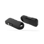 Chargeur portable porte-clés compact en plastique recyclé 1 000 mAh couleur noir cinquière vue