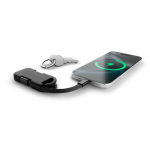 Chargeur portable porte-clés compact en plastique recyclé 1 000 mAh couleur noir cinquière vue