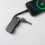 Chargeur portable porte-clés compact en plastique recyclé 1 000 mAh couleur noir sixième vue