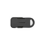 Chargeur portable porte-clés compact en plastique recyclé 1 000 mAh couleur noir vue frontale