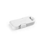 Chargeur portable porte-clés compact en plastique recyclé 1 000 mAh couleur blanc deuxième vue